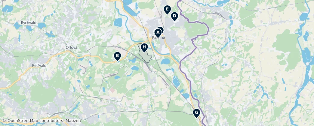 Karviná Essentials — Mapa