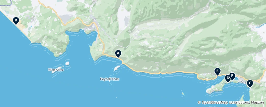 Karte von Best Beaches and Coastlines