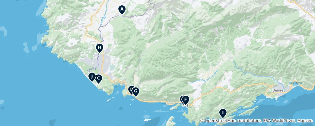 Mapa Kaş Essentials