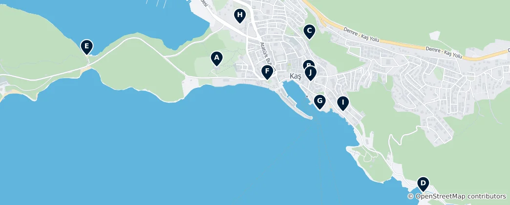 Térkép: Kaş Unmissables