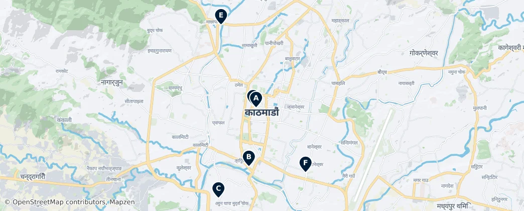 Shopping Districts in Kathmandu — Térkép
