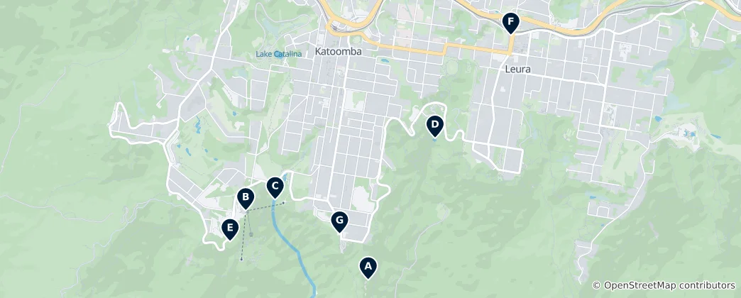 Mappa di Katoomba's Unmissable Wonders