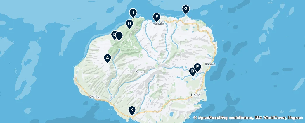 Mapa De Kauai County's Absolute Essentials