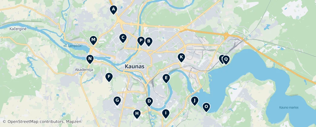 Карта Forts and Hillforts of Kaunas