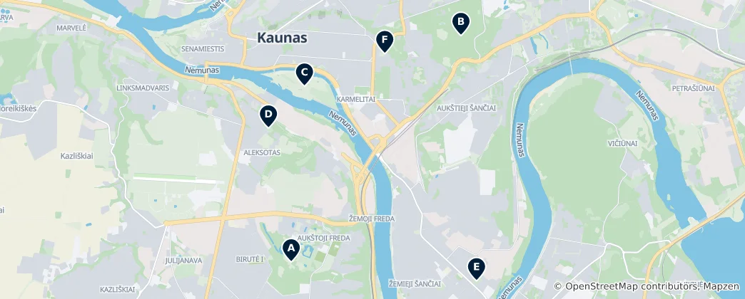 Map of Parks & Nature in Kaunas