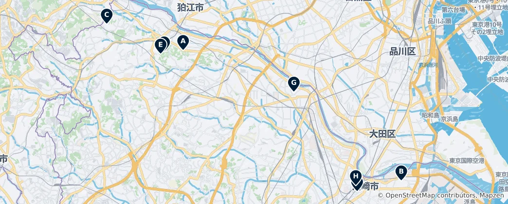 Map of Kawasaki Unmissables