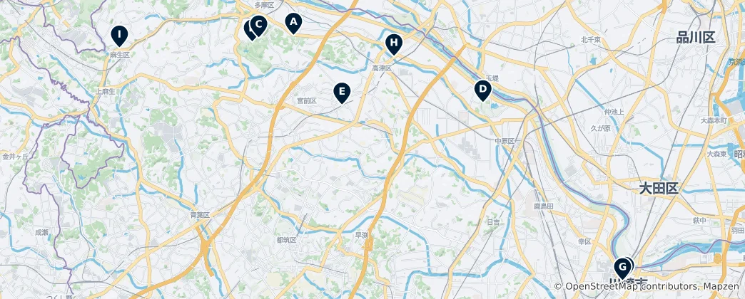 Mappa di Museums and Galleries