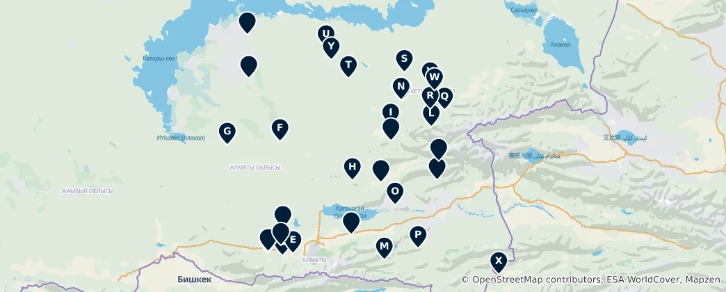 Karte von Historical and Memorial Sites
