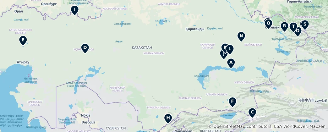 Map of Asia's Natural Wonders