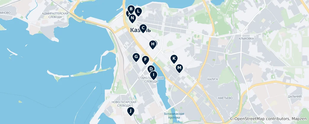 Religious Landmarks of Kazan Haritası