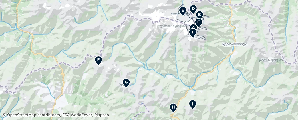 Alpine Peaks & Glaciers — Mapa