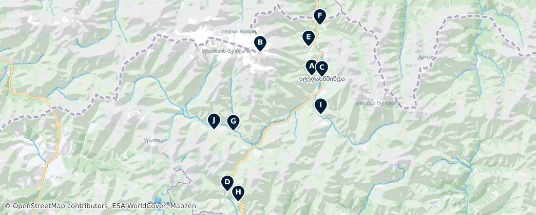 Kazbegi Essentials — Map