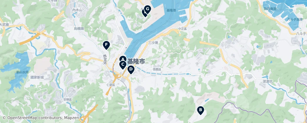 Map of Historic Temples of Keelung