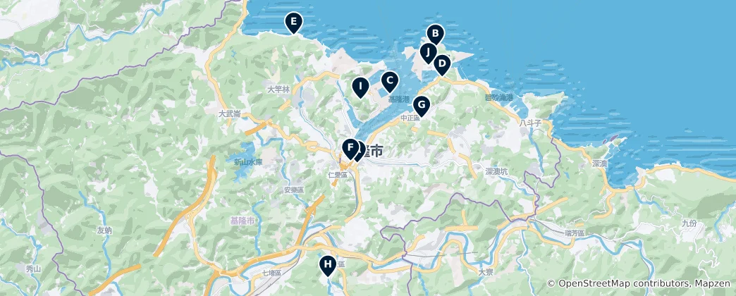 Mapa Keelung City Essentials