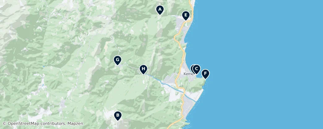 Nature and Parks in Kemer — Карта