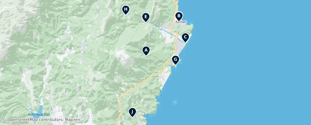 Top Sights in Kemer — Карта