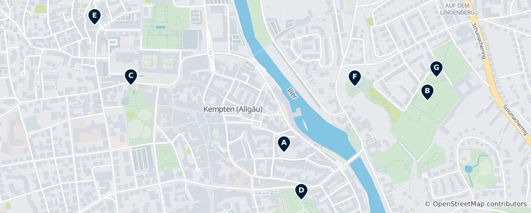 Kaart van Museums in Kempten