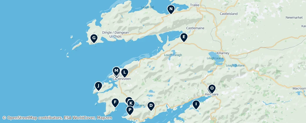 Map of Historic Sites of Kerry
