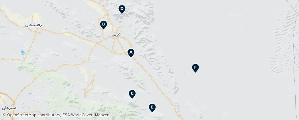 Kerman Nature Escapes – Mapa