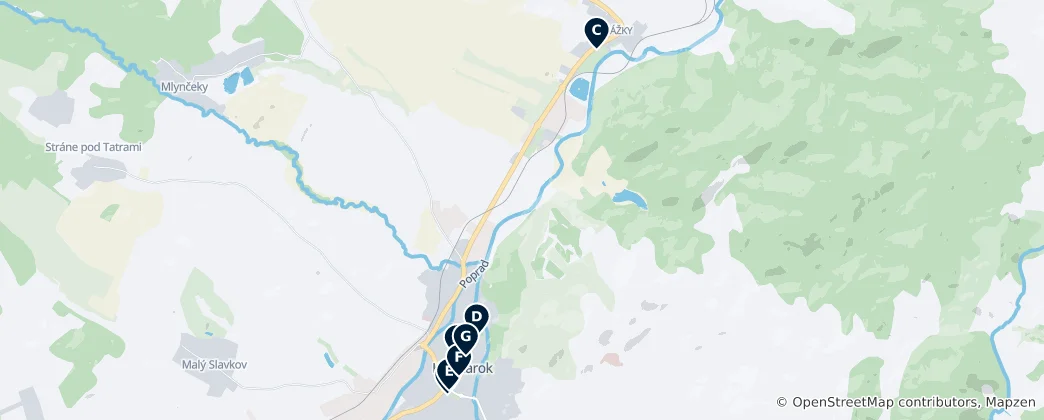 Map of Kežmarok Essentials