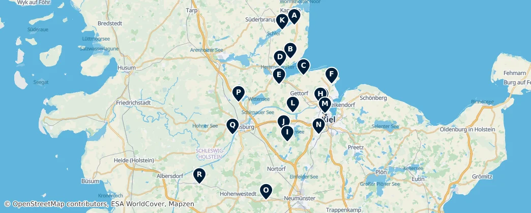 Kiel's Essential Manors and Heritage — Mapa