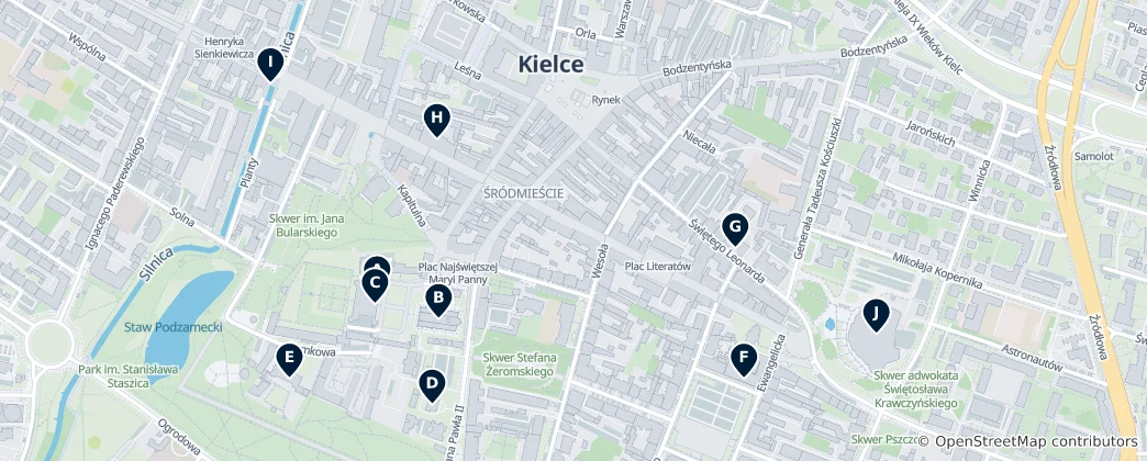 Mapa Kielce Unmissables