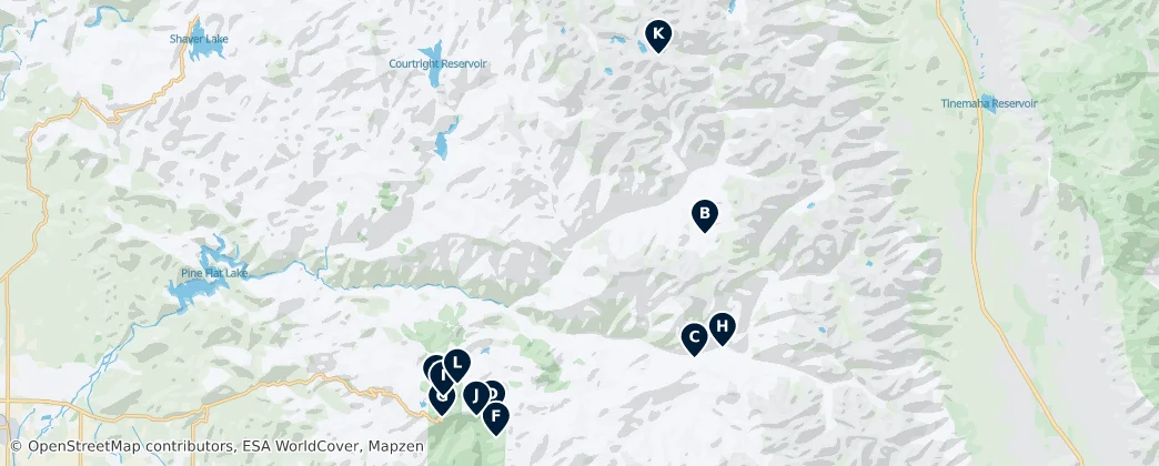 Mapa Kings Canyon National Park: Absolute Essentials