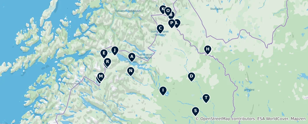 Mapa Lakes and Wetlands