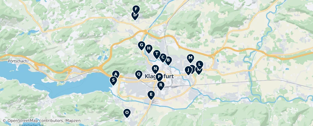 Mappa di Parks and Gardens