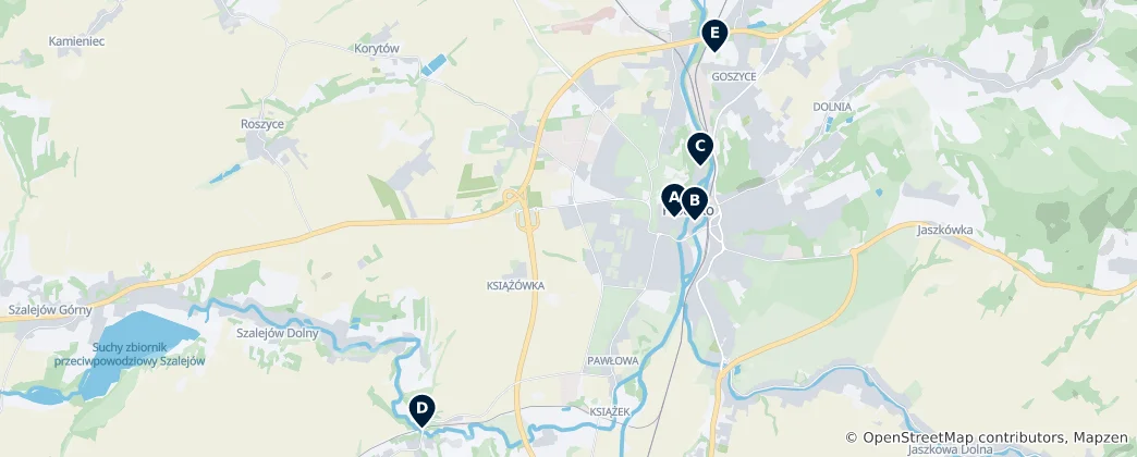 Map of Historic Churches of Kłodzko