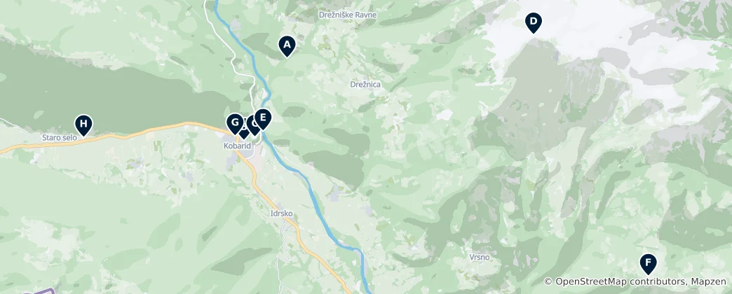 Mappa di Kobarid's Unmissable Highlights