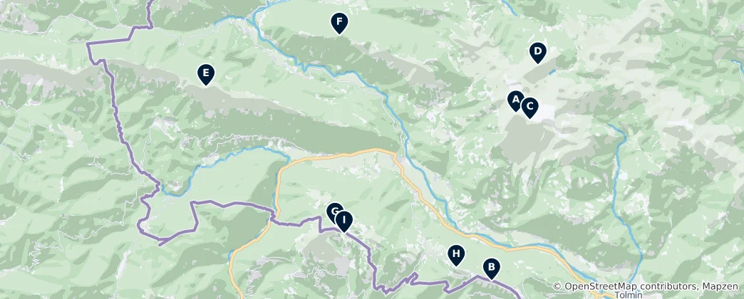 Map of Majestic Mountains and Peaks