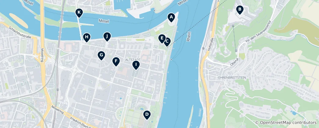 Mapa Koblenz Unmissables