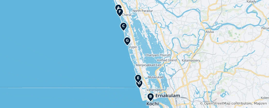 Mapa Beaches and Coastal Retreats