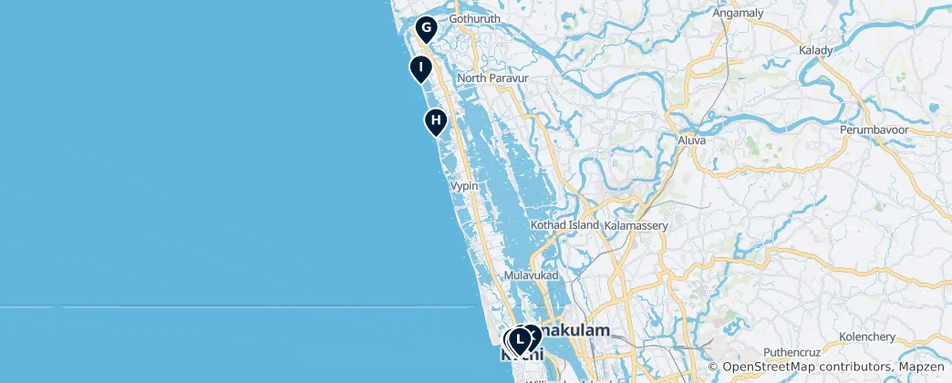Map of Kochi's Unmissable Treasures