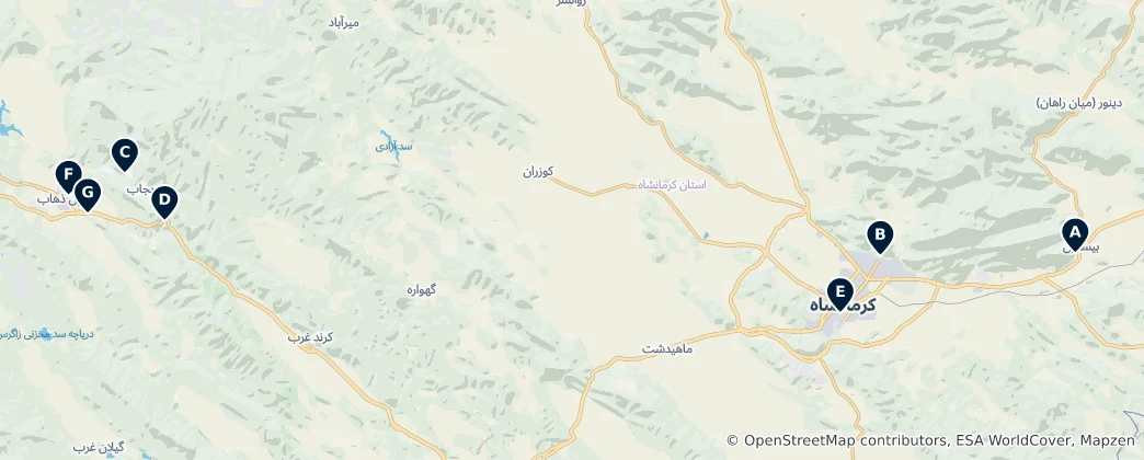 Karte von Kermanshah Province Essentials