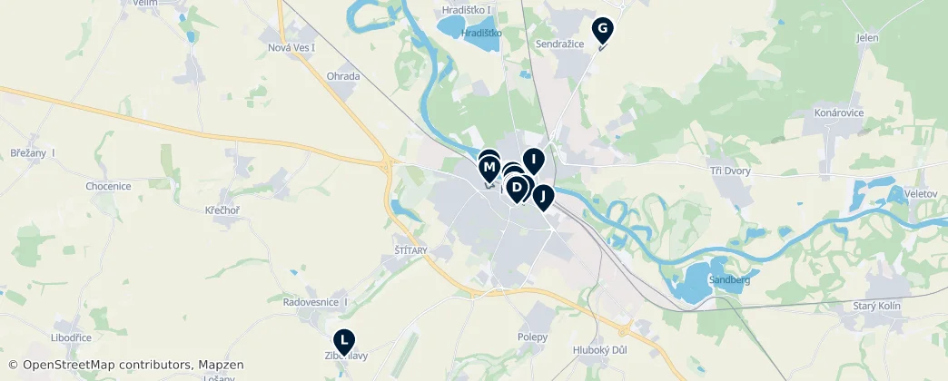 Kolín's Essential Landmarks — Map