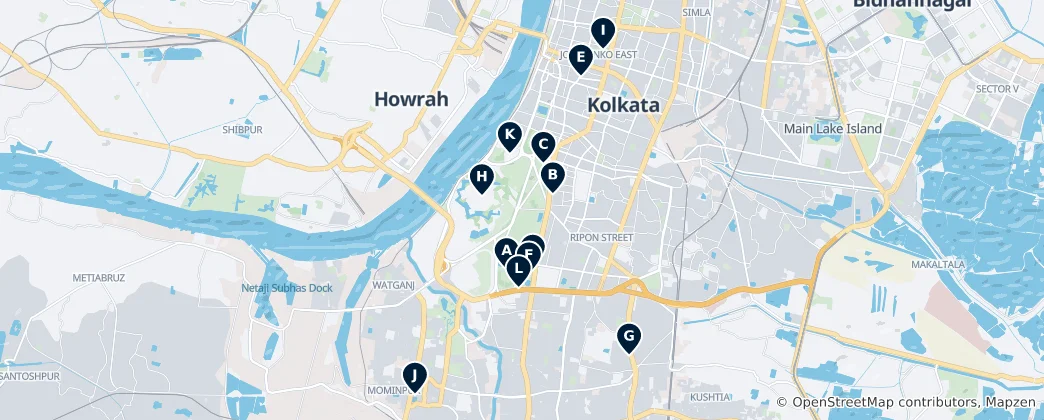 Map of Kolkata Heritage Highlights