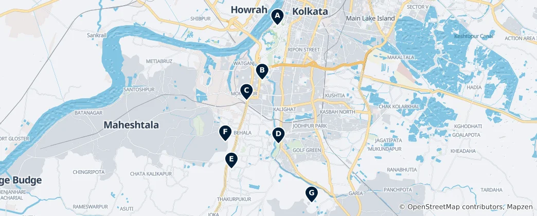Map of Kolkata Hidden Treasures