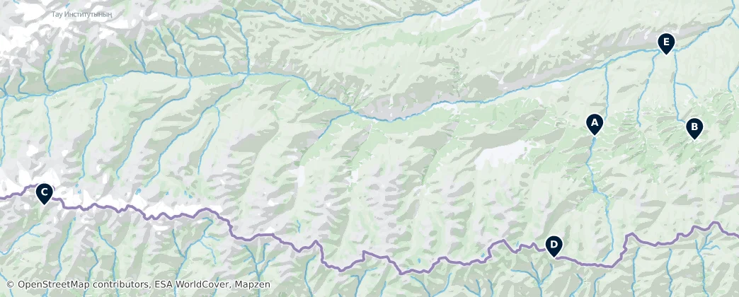 Mapa Kolsay Lakes National Park Essentials