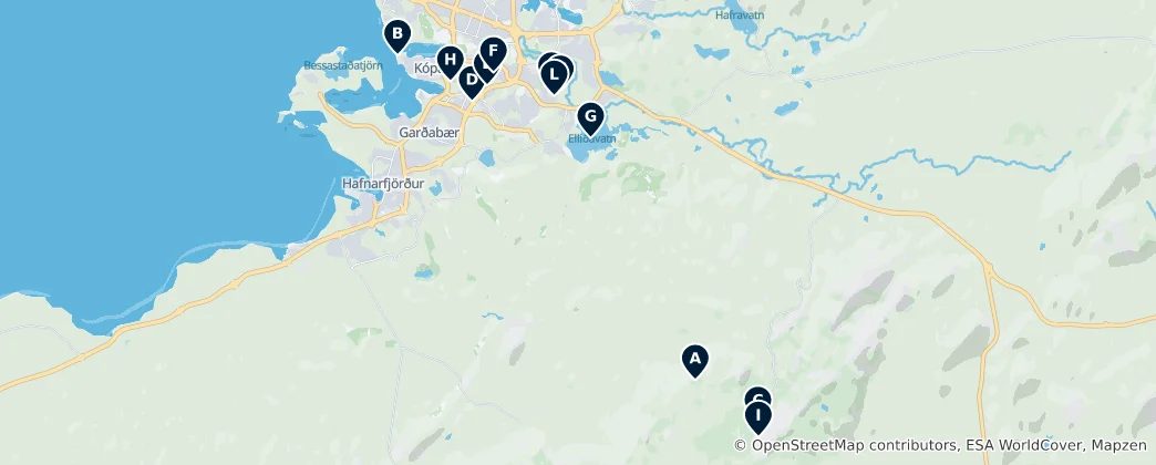 Karte von Kópavogsbær's Unmissable Gems