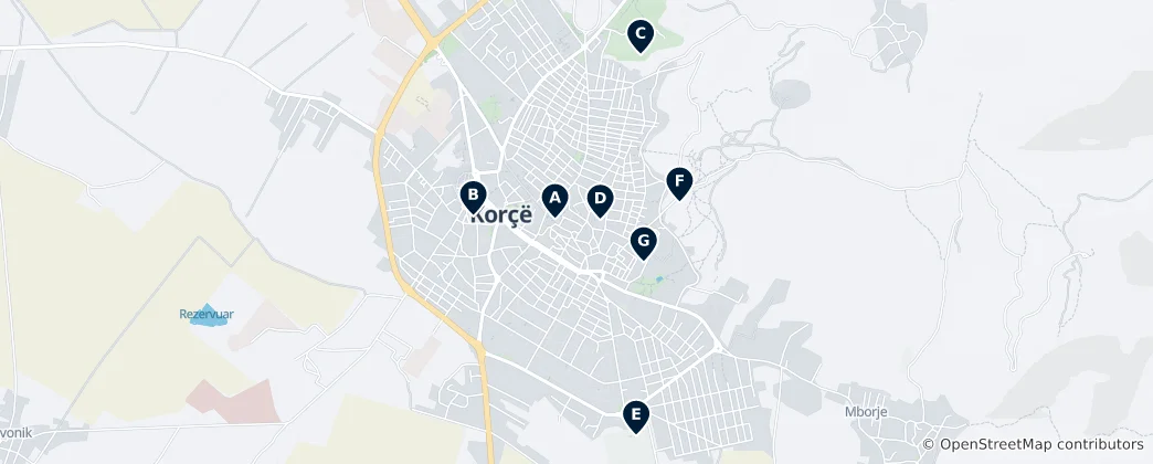 Térkép: Religious Sites in Korçë