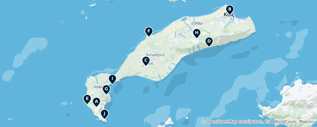 Carte de Religious Sites in Kos