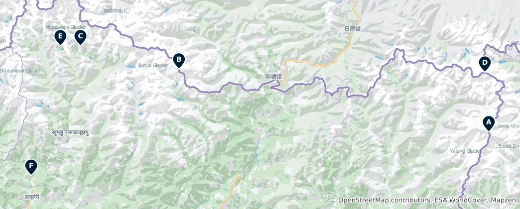 Mapa Scenic Himalayan Viewpoints