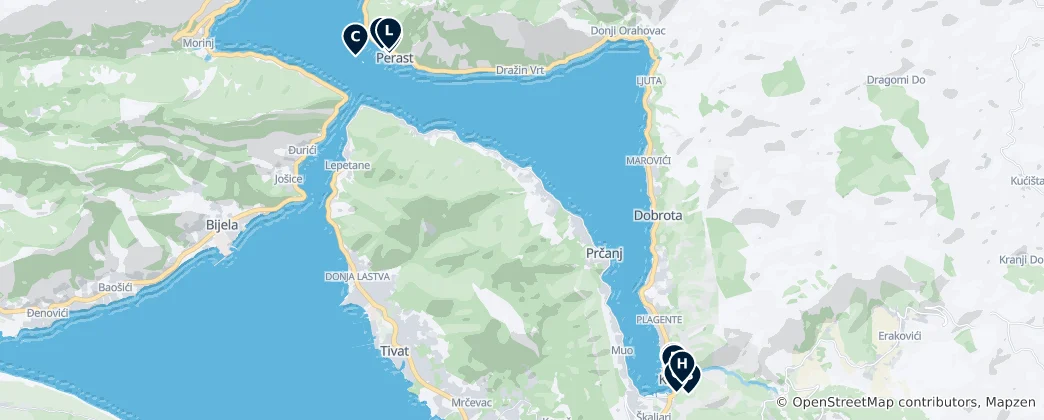 Mapa Kotor Municipality Must-Sees