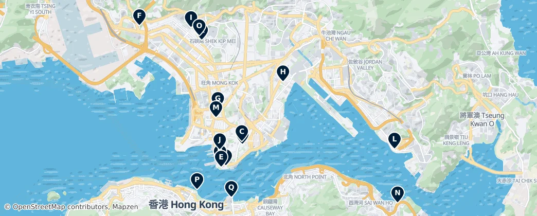 Карта Hong Kong Cultural and Heritage Sites