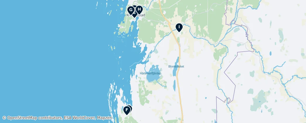 Map of Historic Churches of Kristinestad
