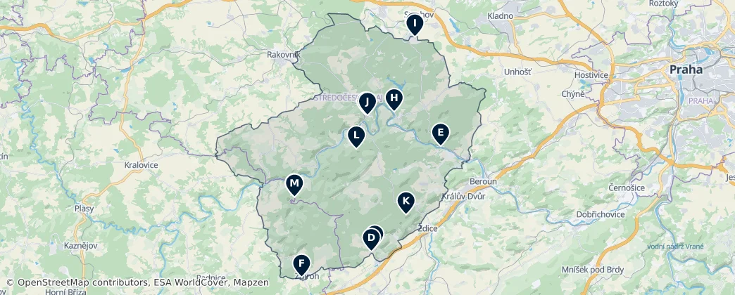 Křivoklátsko Essentials: Castles, Nature & Heritage — Mapa