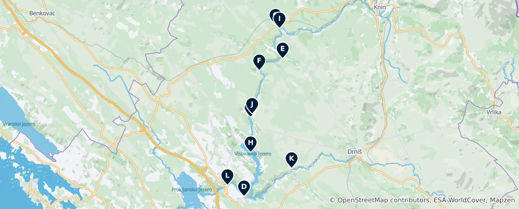 Map of Krka National Park: Absolute Essentials