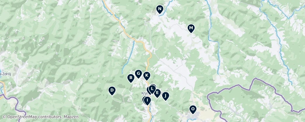 Map of Gmina Krynica-Zdrój's Must-See Highlights